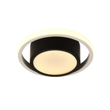 Modern Led Flush Mount Ceiling Light In Black And White With Warm Illumination For Living Room