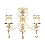 Minimalist Swirling Kitchen Pendant Chandelier With Crystal Raindrop Accent - 3 Lights Black/White