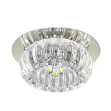 Crystal Led Balcony Flush Mount Spotlight - Fashionable Clear Prismatic Ceiling Lighting