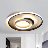 Modern Black Flush Ceiling Lighting Fixture - 18/21.5 Round Acrylic Led Light In Warm/White