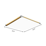 Modern Ultra - Thin Square Flush Mount With Gold Integrated Led Acrylic Shade - Warm/White