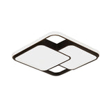 Contemporary Black And White Rectangular/Square Flush Mount Led Ceiling Light For Living Room -