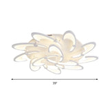 Contemporary Floral Led Ceiling Light Fixture In Warm/White/Natural With 3/6/9 Lights