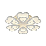 Contemporary Acrylic Heart Ceiling Light - 6/9/12 Lights Warm/White/Natural Flush Mount For Dining