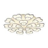 Contemporary Acrylic Heart Ceiling Light - 6/9/12 Lights Warm/White/Natural Flush Mount For Dining
