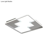 Acrylic Block Led Flush Ceiling Light Fixture - Simplicity Design 19’/23’/27.5’ Wide