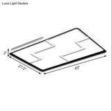 Acrylic Block Led Flush Ceiling Light Fixture - Simplicity Design 19’/23’/27.5’ Wide