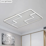 Acrylic Block Led Flush Ceiling Light Fixture - Simplicity Design 19’/23’/27.5’ Wide