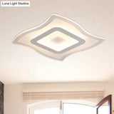 Acrylic Carpet Flush Ceiling Light - Modern Led Mount Lamp | 16.5’/20.5’/23.5’ Wide Warm/White