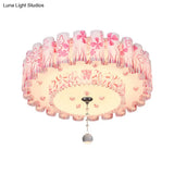 Acrylic Dual-Layered Flushmount Countryside Led Ceiling Lamp For Restaurants With Crystal Ball -