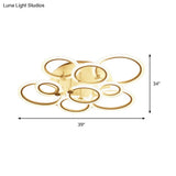 Acrylic Flush Ceiling Light With Multi - Tiered Led And Warm/White/Natural - Available In 3/5/7