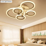 Acrylic Flush Ceiling Light With Multi - Tiered Led And Warm/White/Natural - Available In 3/5/7