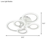 Acrylic Flush Ceiling Light With Multi - Tiered Led And Warm/White/Natural - Available In 3/5/7