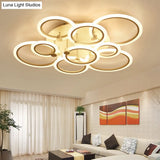 Acrylic Flush Ceiling Light With Multi - Tiered Led And Warm/White/Natural - Available In 3/5/7