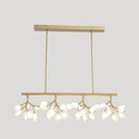 Acrylic Island Lighting Fixture: Simplicity Design With 36 Bulbs - Perfect For Dining Rooms! Gold