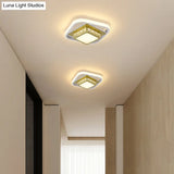 Acrylic Led Flush Ceiling Light: Square Nordic Style With Crystal Accent Ideal For Entryways