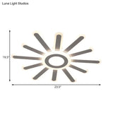 Acrylic Led Flush Mount Ceiling Light – Sun-Like Simplicity 19.5’/23.5’ Wide White - Warm/White
