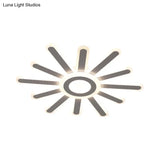 Acrylic Led Flush Mount Ceiling Light – Sun-Like Simplicity 19.5’/23.5’ Wide White - Warm/White