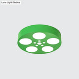 Acrylic LED Kids Flush Mount Lighting in Vibrant Red/Yellow/Blue – Rounded Nursery Room Fixture -  Luna Light Studios