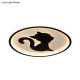 Acrylic Led Kitten Ceiling Fixture - Animal Inspired Light For Bedroom And Nursery