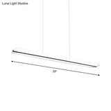 Acrylic Led Pendant Light - Minimalistic Design For Dining Rooms In Black With Warm/White And