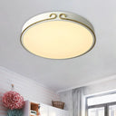 Acrylic Led Round Flushmount Macaron Fixture In White/Grey/Green - Headband Deco White