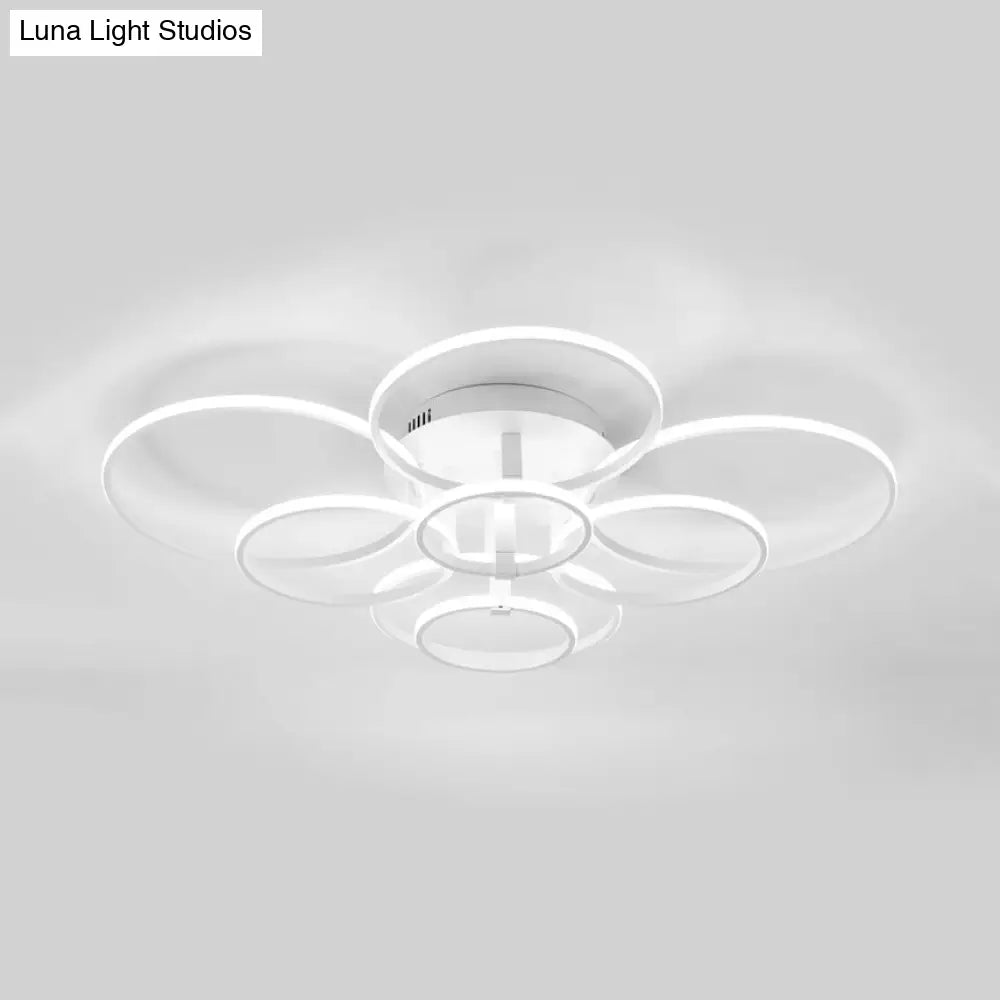 Acrylic Led Semi Flush Mount Ceiling Light In Warm/White With Simple Design - Available 4/6/8 Lights
