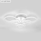 Acrylic Led Semi Flush Mount Ceiling Light In Warm/White With Simple Design - Available 4/6/8 Lights