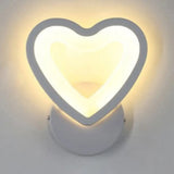 Acrylic Led Wall Sconce Light In Triangle Oval And Teardrop Shapes - Warm Or White / Loving Heart
