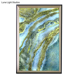 Acrylic Mountain Led Wall Lamp With Blue And Green Light - Perfect For Hallways