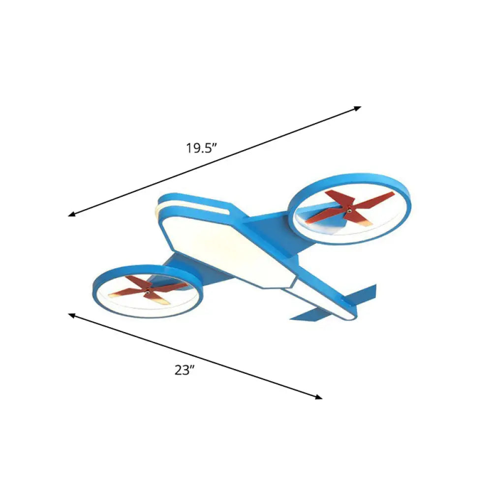 Acrylic Plane Led Flush Mount Ceiling Light - Warm Cartoon Lighting Fixture Blue / 23’