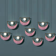Acrylic Round Ceiling Light In Pink With Fringe Decor Single-Bulb Nordic Pendant For Living Room /