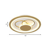 Acrylic Round Flush Mount Fixture - Modernist Led Light In Gold (16/19.5 Dia) Warm/White Glow