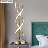 Acrylic Spiral Led Desk Lamp - Modern Small Task Lighting In Gold Warm/White Light