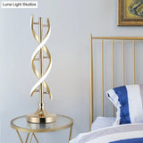 Acrylic Spiral Led Desk Lamp - Modern Small Task Lighting In Gold Warm/White Light