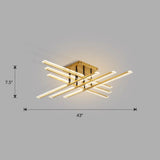 Acrylic Sticks Led Ceiling Light Fixture - Nordic Gold Semi Flush Mount For Bedroom / 43 Third Gear