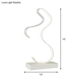 Acrylic Task Lighting Led Desk Lamp - Curvy Minimalist Design | White/Warm Light Perfect For Bedroom