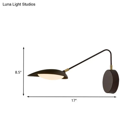Adjustable Arm Metallic Led Wall Lamp For Modern Bedroom Décor In Coffee