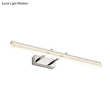 Adjustable Chrome Crystal Linear Wall Light For Bathroom Vanity - 16/23.5/31.5 Wide Warm/White