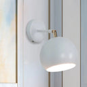 Adjustable Industrial Bedroom Sconce With Metallic Finish And White Wall Light