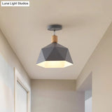 Adjustable Macaron Hexagon Ceiling Mount Light In Gray/White/Green For Corridor