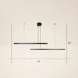 Adjustable Metal Line Art Led Pendant Lamp For Minimalist Bedroom Ceiling 2 / Black White