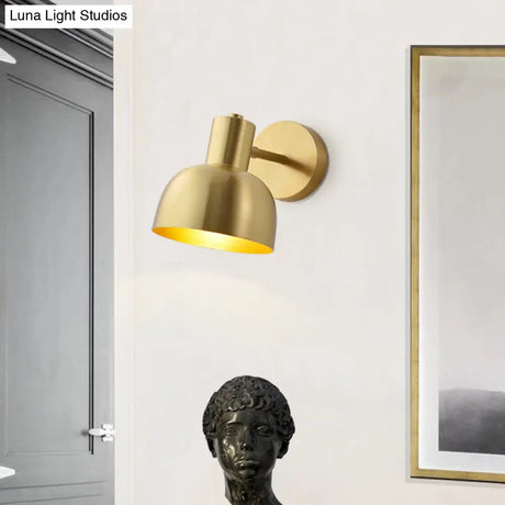 Adjustable Mini Wall Sconce - Simple Gold Iron Round Spotlight 5/5.5 Wide