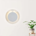 Adjustable Minimalist Led Metallic Disc Wall Sconce Lamp - White Mount Light Fixture