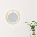 Adjustable Minimalist Led Metallic Disc Wall Sconce Lamp - White Mount Light Fixture