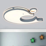 Adorable Acrylic Dolphin Led Ceiling Light - Perfect For Baby Room Or Kindergarten! Grey / White