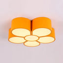 Adorable Girls Bedroom Led Ceiling Light With Cartoon Flush Mount Lamp And Flower Acrylic Shade