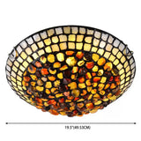 Agate Amber Ceiling Light: Mediterranean Flush Mount With Shell Decor
