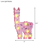 Alpaca Led Wall Night Lamp For Girls Room - Battery Operated And Contemporary Design