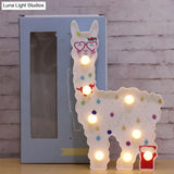 Alpaca Led Wall Night Lamp For Girls Room - Battery Operated And Contemporary Design